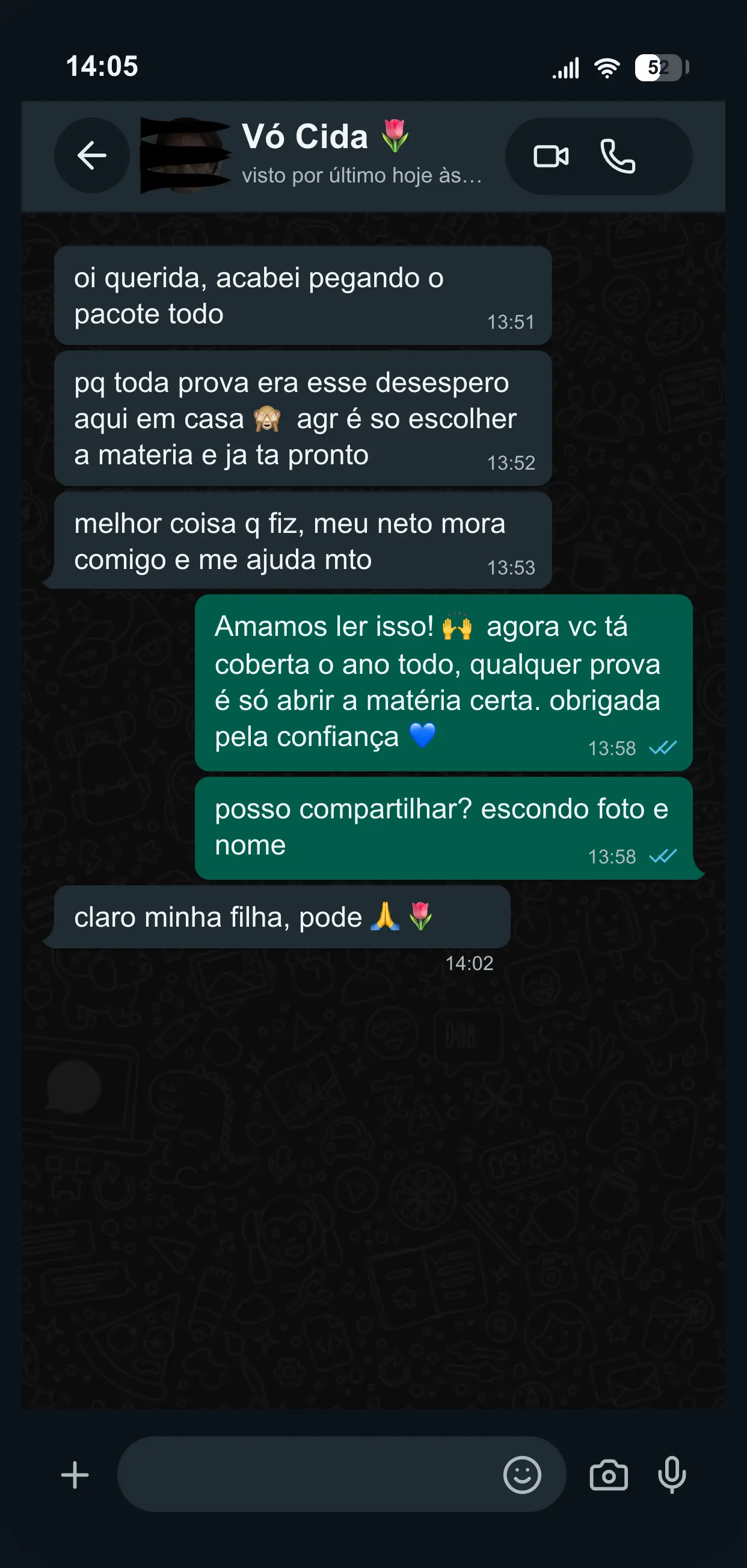 Print de conversa com cliente 5